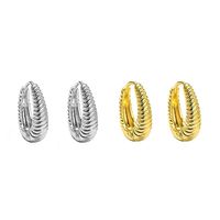 1 Pair Simple Style Classic Style Spiral Stripe Copper Earrings main image 5