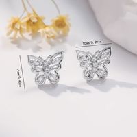 1 Pair Sweet Classic Style Crown Butterfly Inlay Copper Zircon Ear Studs main image 2