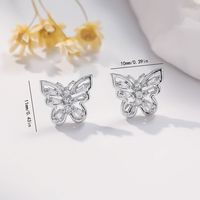 1 Paire Sucré Style Classique Couronne Papillon Incruster Le Cuivre Zircon Boucles D'Oreilles sku image 2