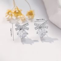 1 Pair Sweet Classic Style Crown Butterfly Inlay Copper Zircon Ear Studs main image 4
