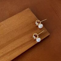 1 Pair Romantic Geometric Plating Inlay Sterling Silver Pearl Ear Studs sku image 2