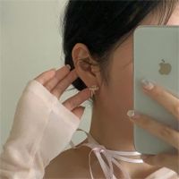 1 Pair Simple Style Bow Knot Plating Inlay Sterling Silver Pearl Ear Studs main image 4