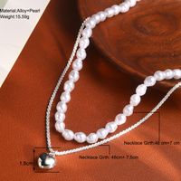 Elegant Süss Herzform Legierung Perlen Unisex Doppellagige Halsketten main image 2