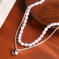 Elegant Sweet Heart Shape Alloy Beaded Unisex Double Layer Necklaces main image 5