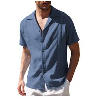 Men's Solid Color Simple Style Turndown Short Sleeve Slim Men's T-shirt main image 4