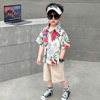 Children'S Day Casual Classic Style Sports Flower Elastic Waist Cotton Blend Boys Clothing Sets main image 5
