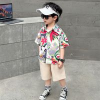 Children'S Day Casual Classic Style Sports Flower Elastic Waist Cotton Blend Boys Clothing Sets main image 3