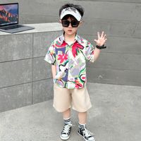 Children'S Day Casual Classic Style Sports Flower Elastic Waist Cotton Blend Boys Clothing Sets main image 6