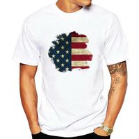Hombres Bandera Estadounidense Estilo Simple Cuello Redondo Manga Corta Suelto Camiseta Hombre main image 5