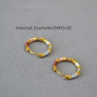 Simple Style Circle Copper Enamel Earrings 1 Pair main image 2