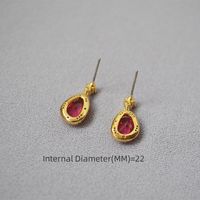 Simple Style Oval Brass Artificial Crystal Ear Studs 1 Pair main image 2