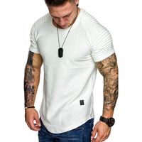 Men's Solid Color Simple Style Round Neck Collarless Short Sleeve Slim Men's T-shirt main image 4