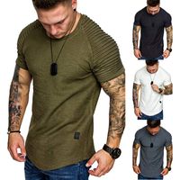 Hombres Color Sólido Estilo Simple Cuello Redondo Sin Cuello Manga Corta Delgado Camiseta Hombre main image 6