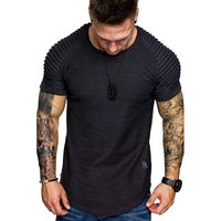 Men's Solid Color Simple Style Round Neck Collarless Short Sleeve Slim Men's T-shirt main image 2