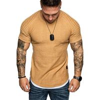 Men's Solid Color Simple Style Round Neck Collarless Short Sleeve Slim Men's T-shirt main image 3