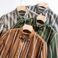 Men's Stripe Simple Style Turndown Long Sleeve Regular Fit Men's Tops main image 1