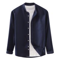 Men's Solid Color Simple Style Standing Collar Long Sleeve Regular Fit Men's Tops main image 4