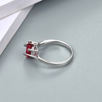 Sterling Silver Simple Style Classic Style Inlay Heart Shape Lab-grown Gemstone Rings main image 4