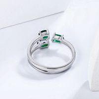 Sterling Silver Elegant Classical Inlay Solid Color Lab-grown Gemstone Rings main image 4