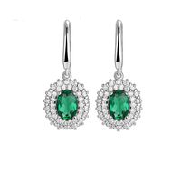 1 Pair Simple Style Classic Style Solid Color Inlay Sterling Silver Lab-grown Gemstone Drop Earrings main image 2