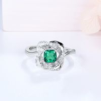 Sterling Silver Simple Style Classic Style Inlay Solid Color Lab-grown Gemstone Rings main image 1