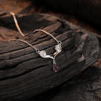 Casual Geometric Sterling Silver Chain Women's Pendant Necklace sku image 1