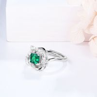 Sterling Silver Simple Style Classic Style Inlay Solid Color Lab-grown Gemstone Rings main image 4