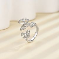 Sterling Silver Simple Style Classic Style Inlay Butterfly Zircon Rings main image 3