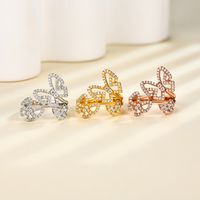 Sterling Silver Simple Style Classic Style Inlay Butterfly Zircon Rings main image 1