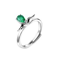 Sterling Silver Simple Style Classic Style Inlay Solid Color Lab-grown Gemstone Rings main image 3