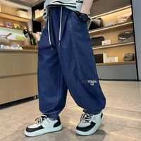 Ropa De Calle Color Sólido Cintura Elástica Mezclilla Pantalones Para Niños sku image 6