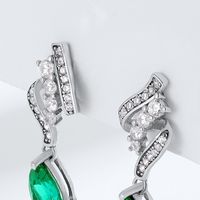 1 Pair Elegant Lady Streetwear Geometric Water Droplets Inlay Lab-grown Gemstone Sterling Silver Lab-grown Gemstone Drop Earrings main image 4