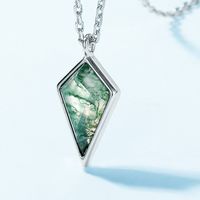 1 Piece 14.5*8.5mm Lab-grown Gemstone Sterling Silver White Gold Plated Geometric Polished Pendant main image 4