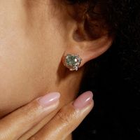 1 Pair Elegant Simple Style Geometric Lab-grown Gemstone Sterling Silver Ear Studs main image 4
