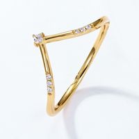 Sterling Silver Gold Plated Simple Style Plating Geometric Lab-grown Gemstone Rings main image 5