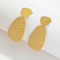 1 Pair Basic Simple Style Classic Style Leaf Dragonfly Plating 316 Stainless Steel  18K Gold Plated Hoop Earrings sku image 3