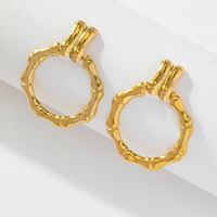 1 Pair Basic Simple Style Classic Style Leaf Dragonfly Plating 316 Stainless Steel  18K Gold Plated Hoop Earrings sku image 4