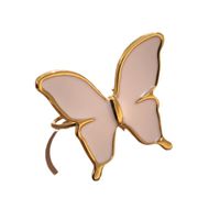 304 Stainless Steel 18K Gold Plated Cute Lady Enamel Plating Butterfly Open Rings main image 3