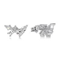 1 Pair Basic Simple Style Commute Butterfly Plating Inlay Sterling Silver Zircon Ear Studs sku image 1