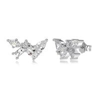 1 Pair Basic Simple Style Commute Butterfly Plating Inlay Sterling Silver Zircon Ear Studs main image 3