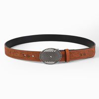 Casual Vintage Style Flower Pu Leather Unisex Leather Belts main image 3