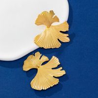 1 Pair IG Style Elegant Lady Leaf Flower Plating 316 Stainless Steel  Titanium Steel 18K Gold Plated Hoop Earrings Ear Studs main image 6