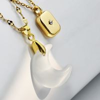 Elegant Simple Style Moon 304 Stainless Steel Alloy Opal Zircon Gold Plated Women's Pendant Necklace main image 3