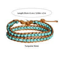 Casual Retro Geometric Alloy Natural Stone Wax Rope Unisex Bracelets main image 2