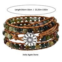 Casual Retro Geometric Alloy Natural Stone Wax Rope Unisex Bracelets sku image 8