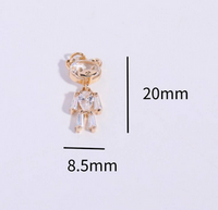 Wholesale Casual Cartoon Style Cute Rainbow Bear Heart Shape Copper Inlay Gold Plated Zircon main image 2
