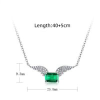 Sterling Silver White Gold Plated Silver Plated Elegant Retro Inlay Wings Lab-grown Gemstone Zircon Pendant Necklace main image 2