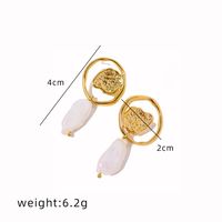 1 Pair Simple Style Classic Style Solid Color Inlay Titanium Steel Pearl Ear Studs sku image 1