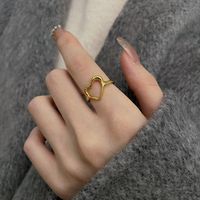 Sterling Silver Casual Plating Geometric Heart Shape Rings sku image 2