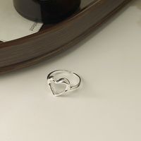 Sterling Silber Lässig Überzug Geometrisch Herzform Ringe main image 6